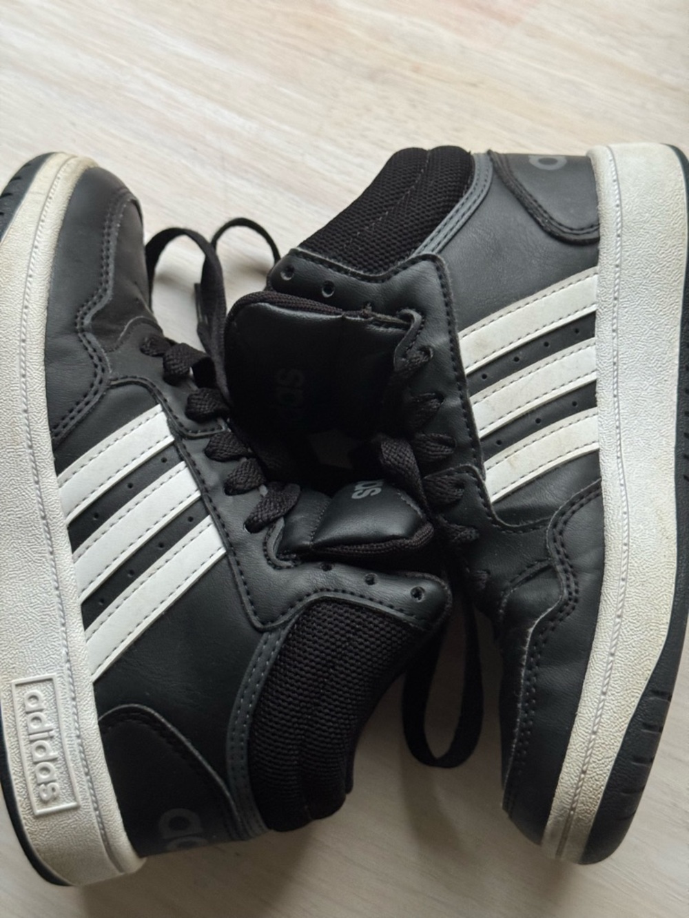 adidas Black & White Kids High-Top Sneakers